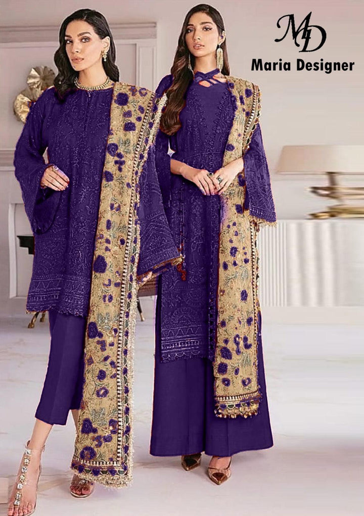 Baroque Cotton Suit-Purple-Cotton-Aarasta