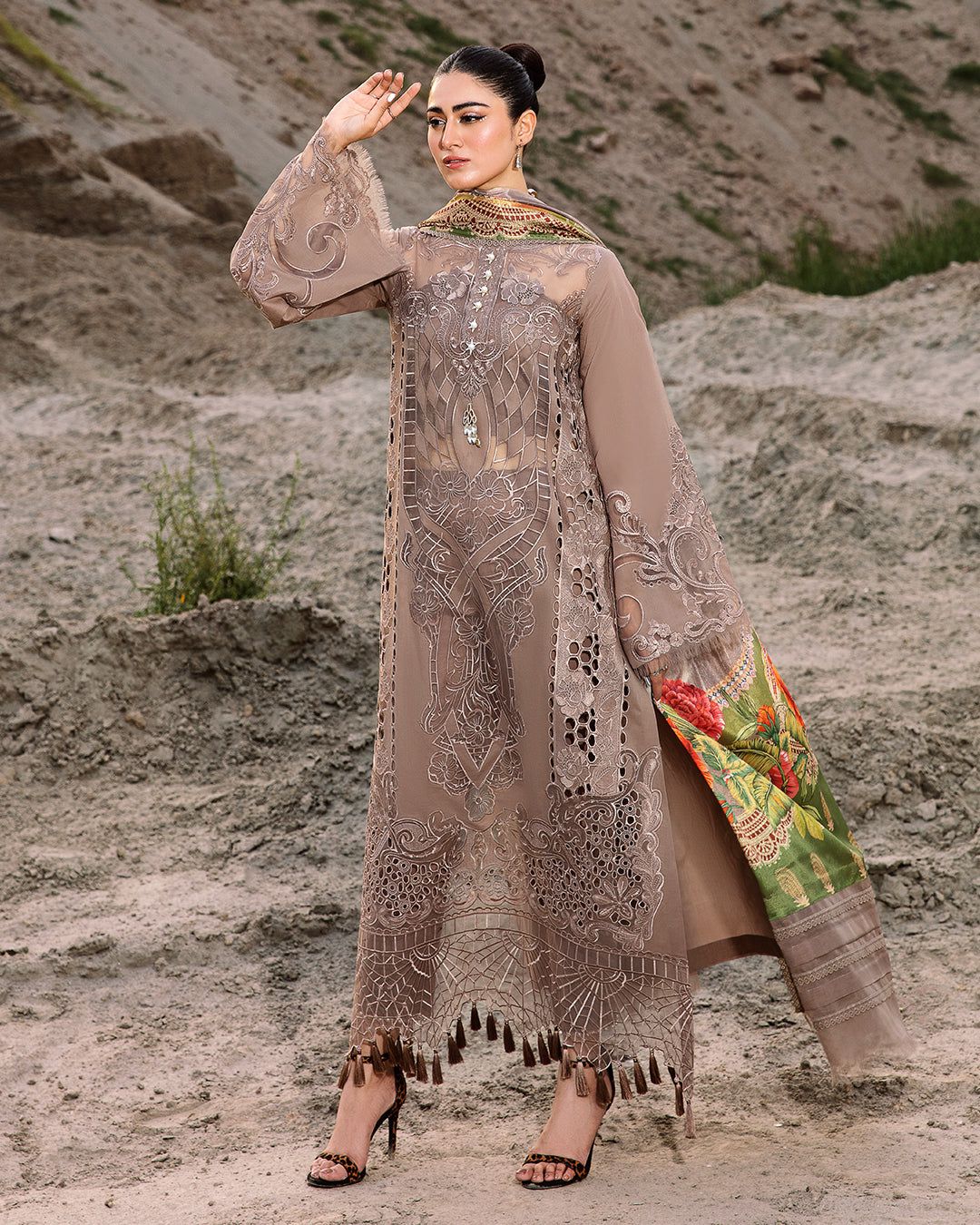 Bin Ilyas Cotton Suit-Brown-Cotton-Aarasta
