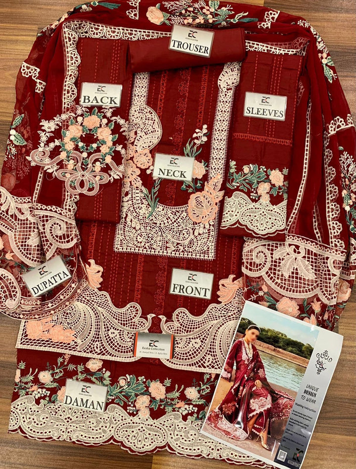 Crimson Cotton Suit-Aarasta