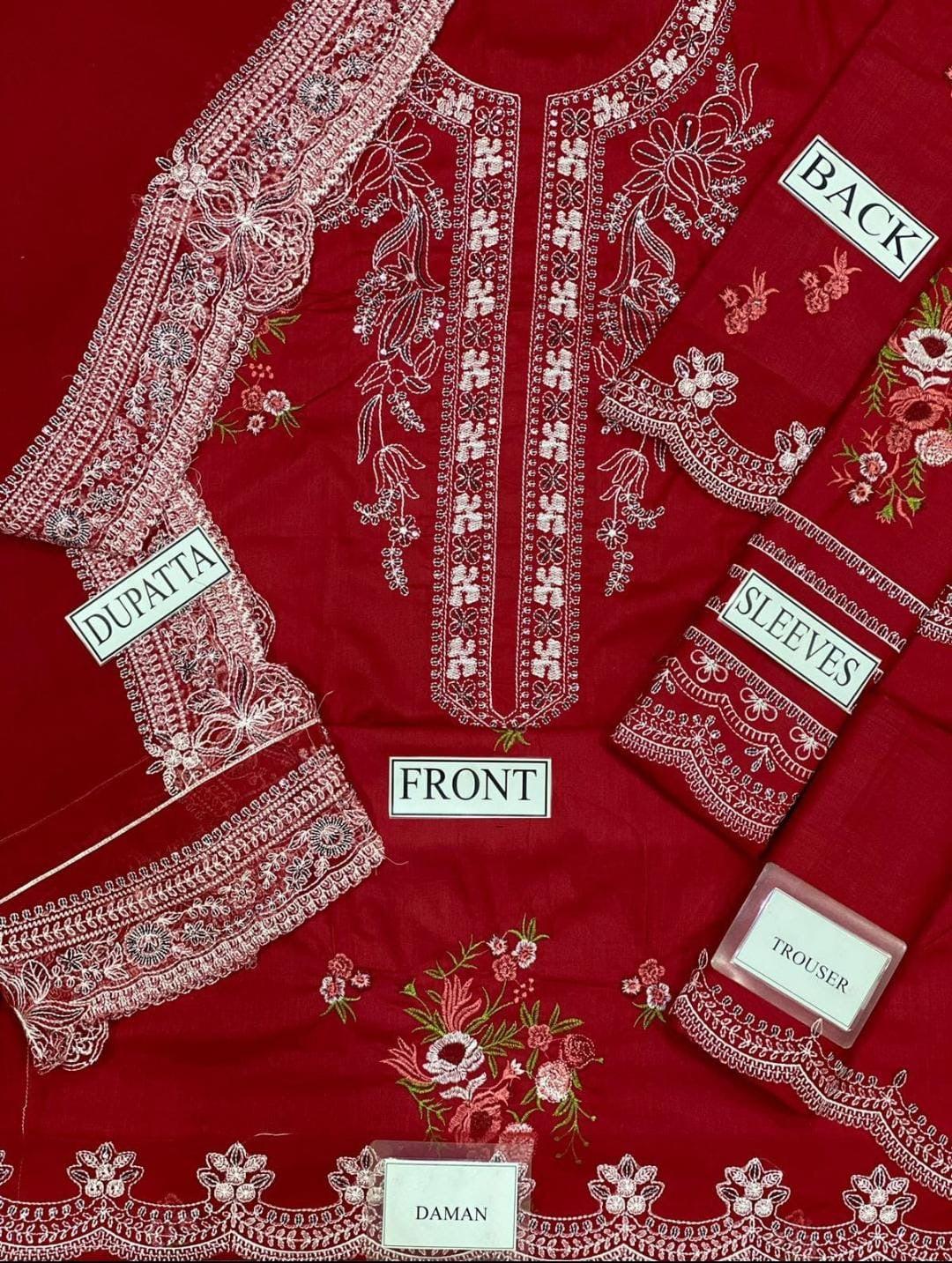 Crimson Cotton Suit-Aarasta