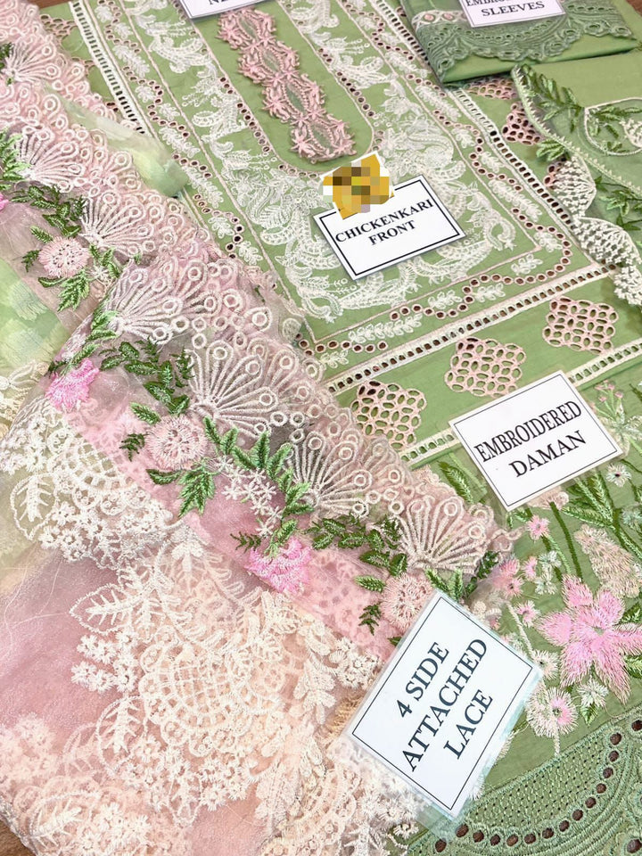 Embroidered Chicken Kari Cotton Suit-Aarasta