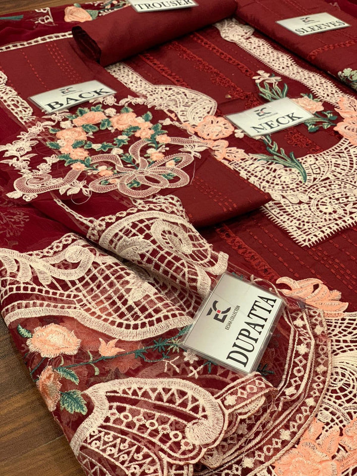 Crimson Cotton Suit-Aarasta