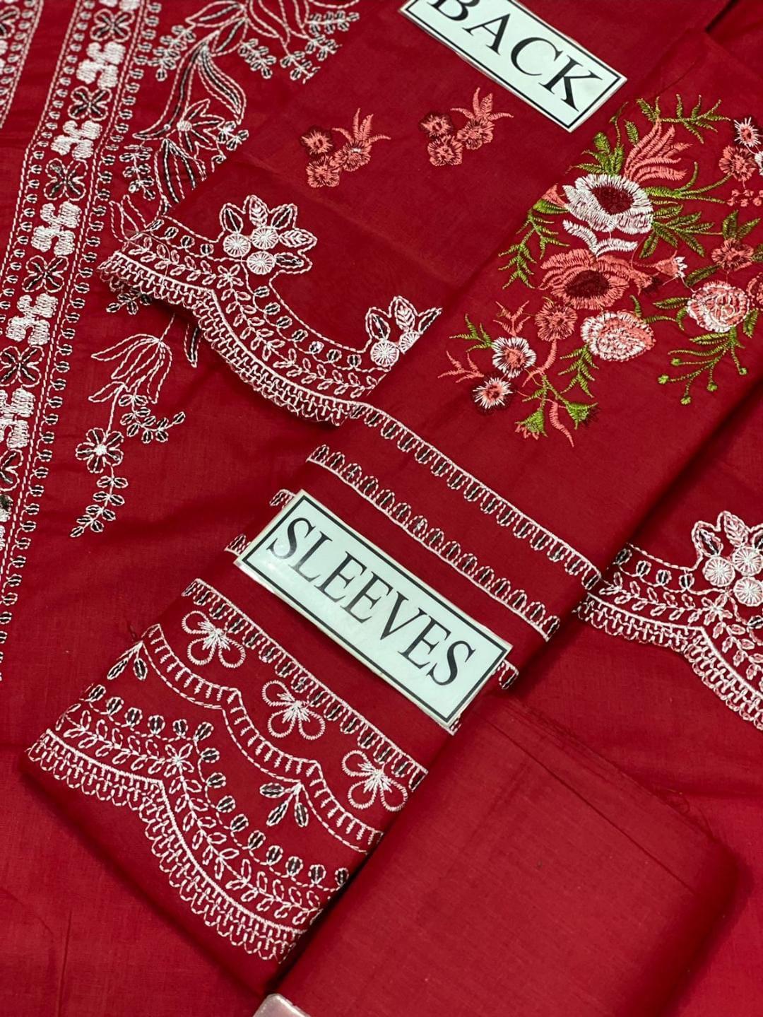 Crimson Cotton Suit-Aarasta