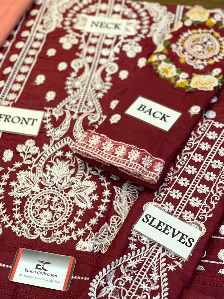 Crimson Cotton Suit-Aarasta