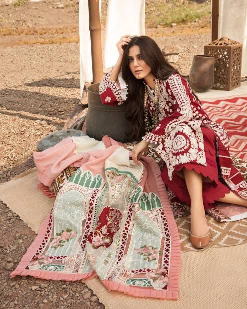 Crimson Cotton Suit-Aarasta