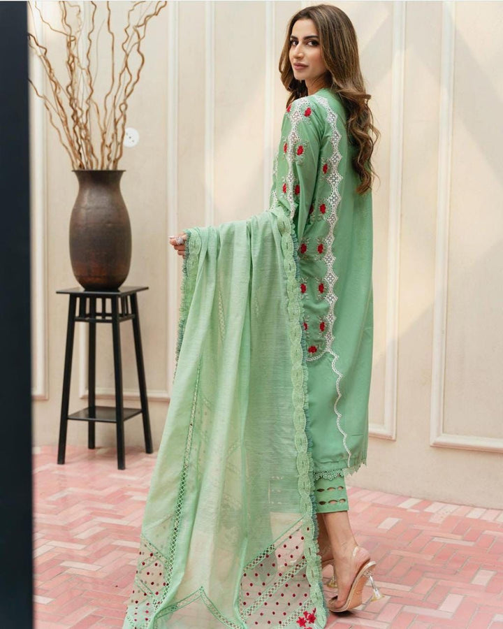 Crimson Cotton Suit-Aarasta