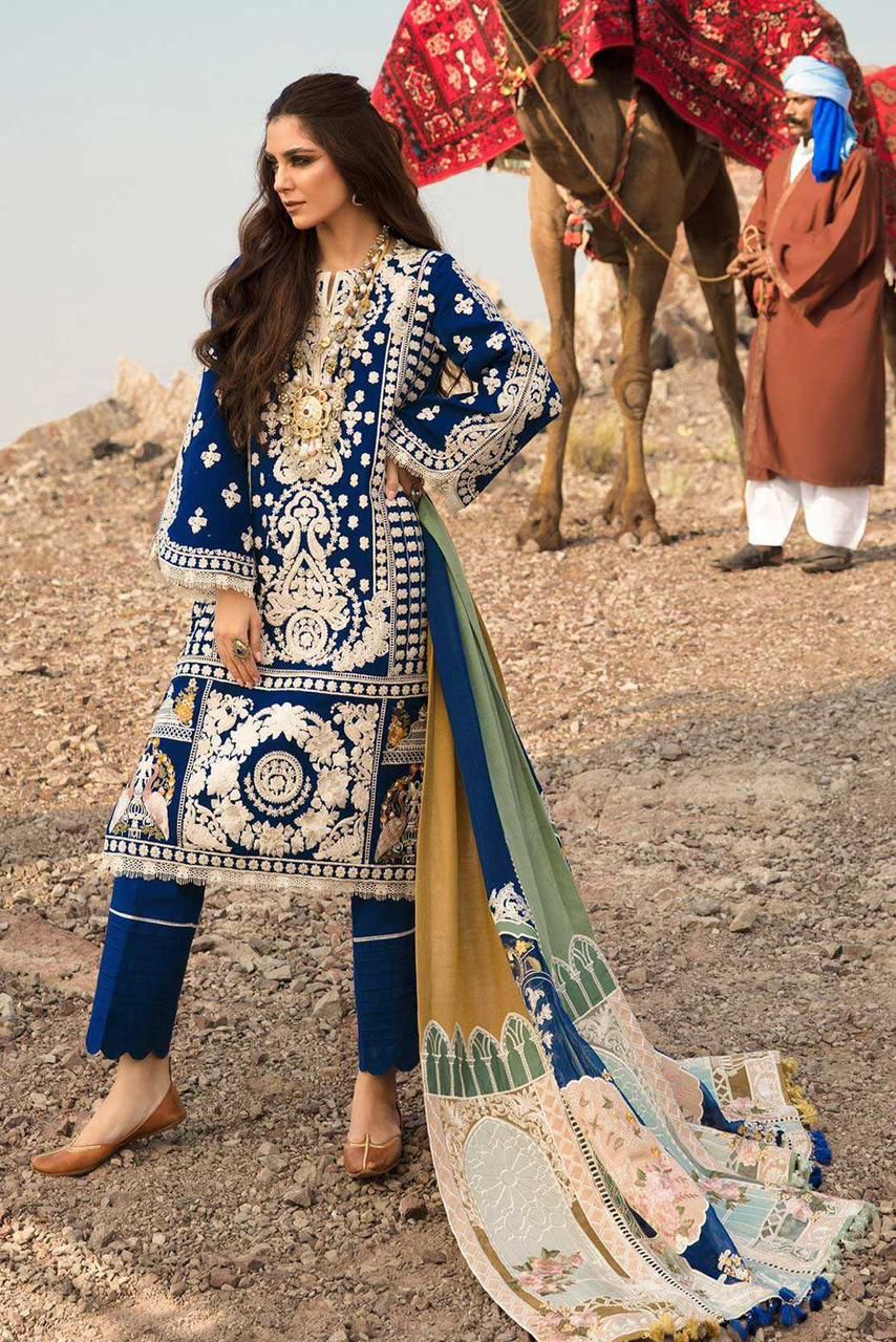 Crimson Cotton Suit-Blue-Cotton-Aarasta