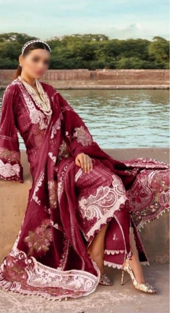 Crimson Cotton Suit-Maroon-Cotton-Aarasta