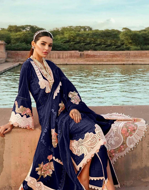 Crimson Cotton Suit-Navy-Cotton-Aarasta