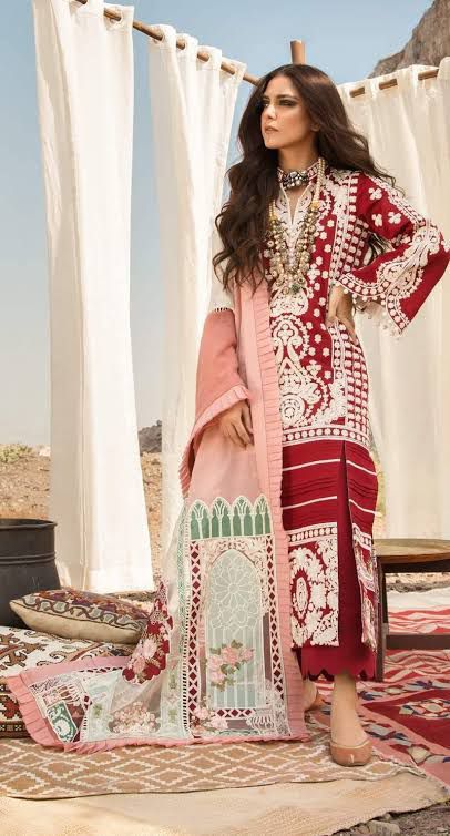 Crimson Cotton Suit-Red-Cotton-Aarasta