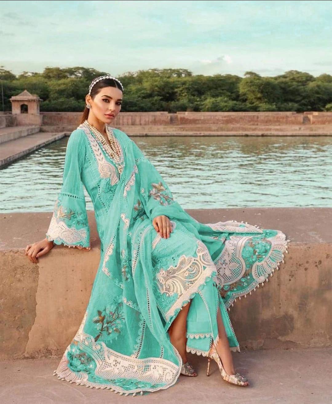 Crimson Cotton Suit-Sea Green-Cotton-Aarasta