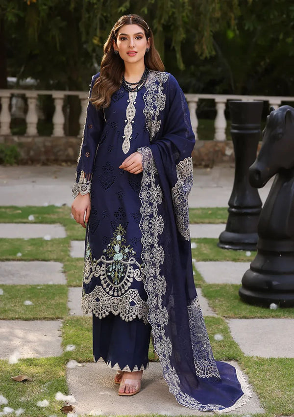 Elaf Cotton Suit-Navy-Cotton-Aarasta