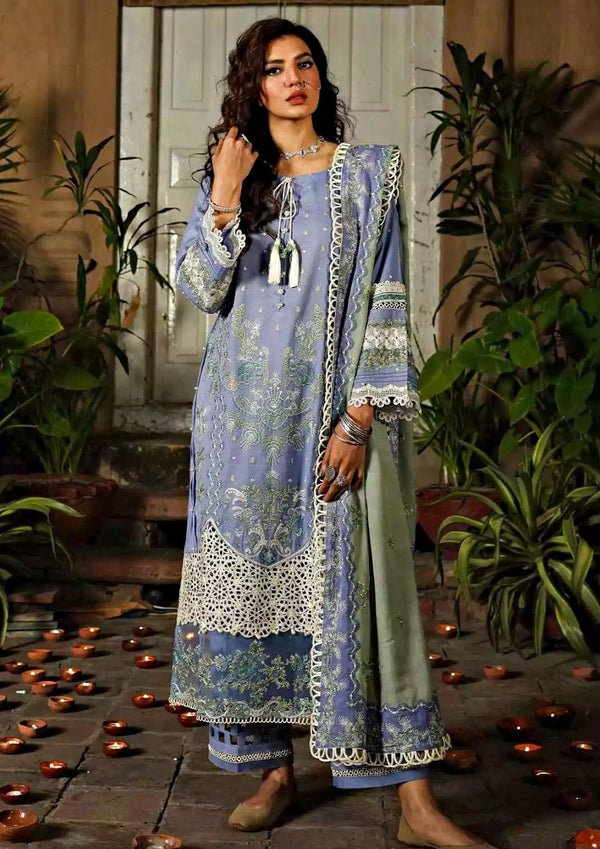 Elaf Cotton Suit-Sky Blue-Cotton-Aarasta