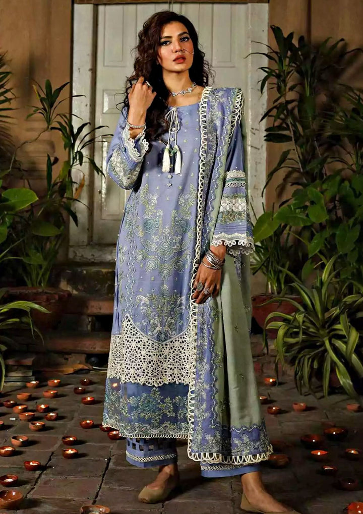 Elaf Cotton Suit-Sky Blue-Cotton-Aarasta