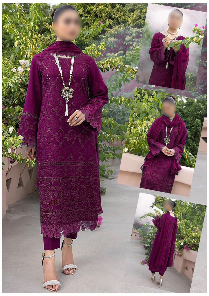 Kahf Cotton Suit-Purple-Cotton-Aarasta