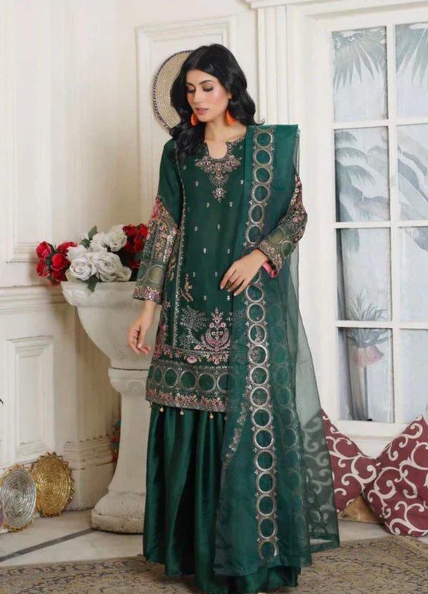 Maria B Cotton Suit-Green-Cotton-Aarasta