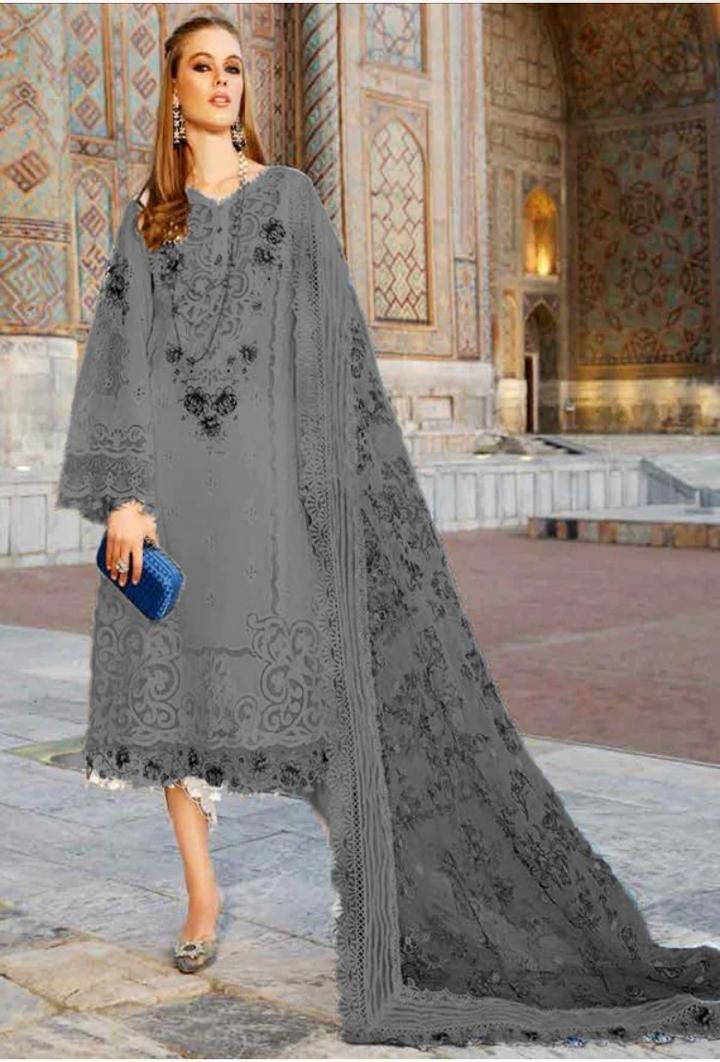 Maria B Cotton Suit-Grey-Cotton-Aarasta