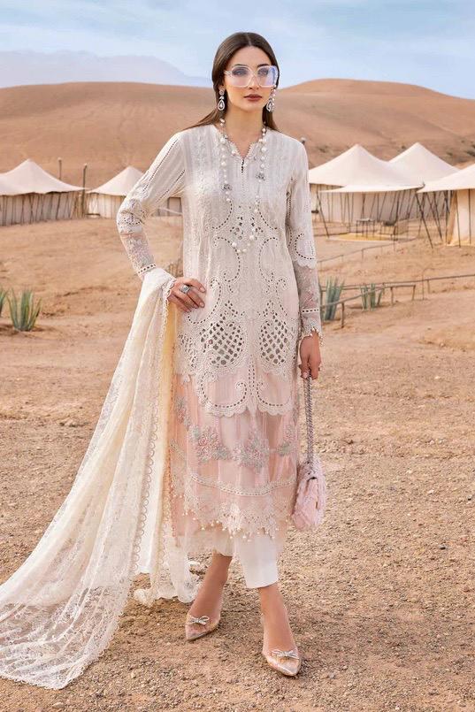 Maria B Cotton Suit-Off White-Cotton-Aarasta