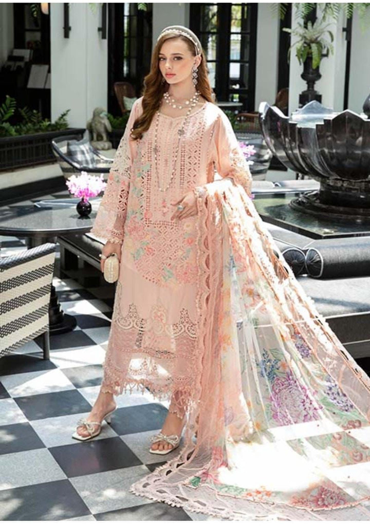 Maria B Cotton Suit-Peach-Cotton-Aarasta