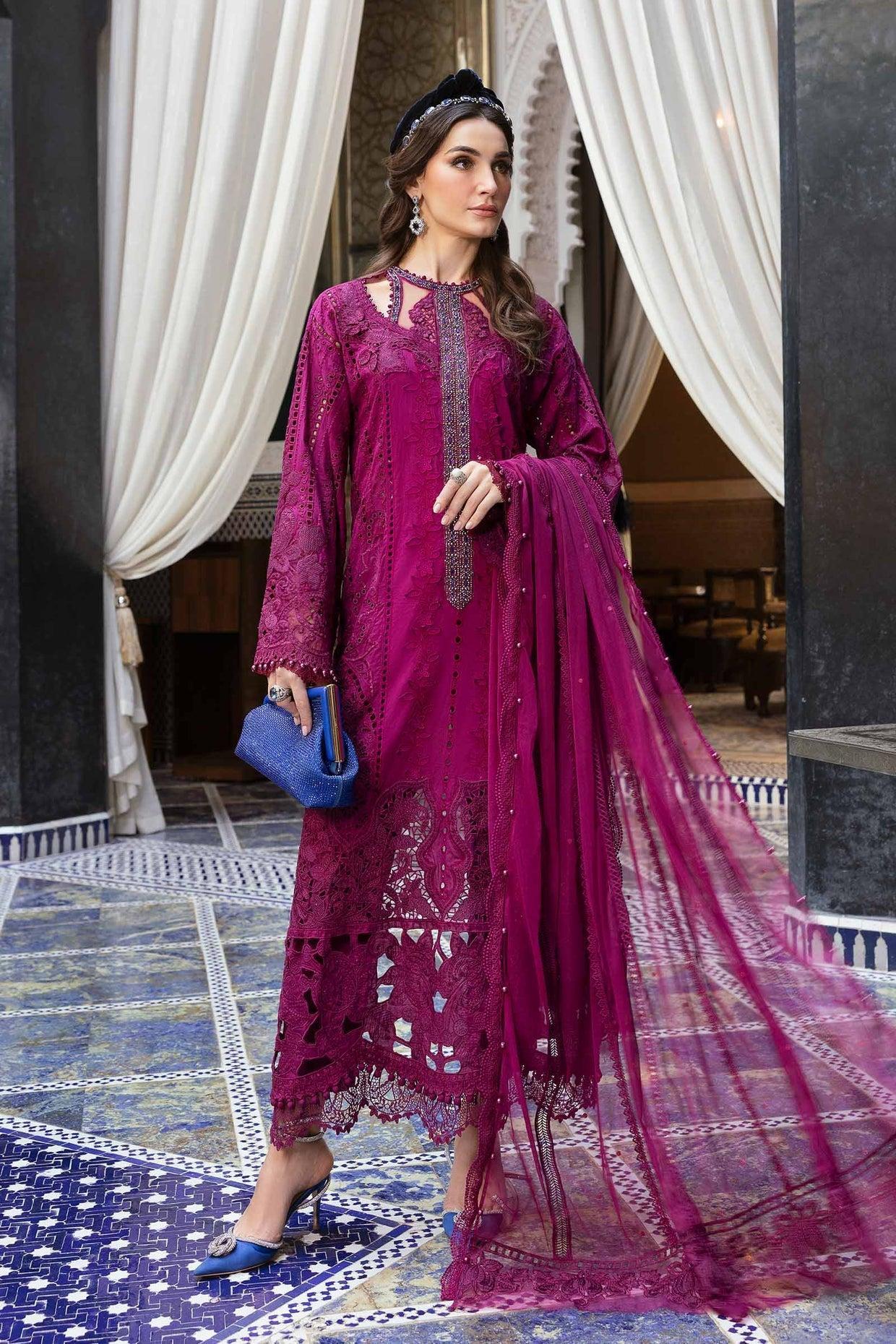 Maria B Cotton Suit-Pink-Cotton-Aarasta