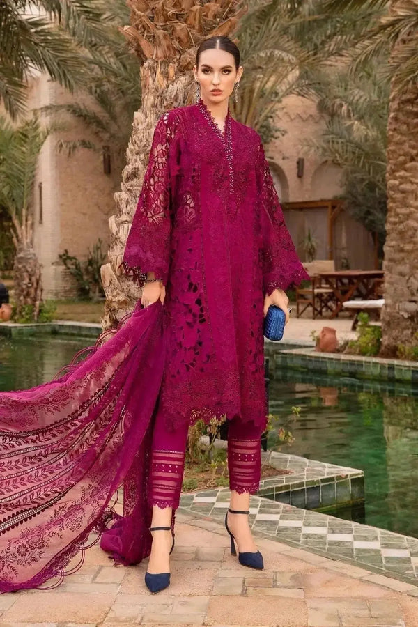 Maria B Cotton Suit-Pink-Cotton-Aarasta