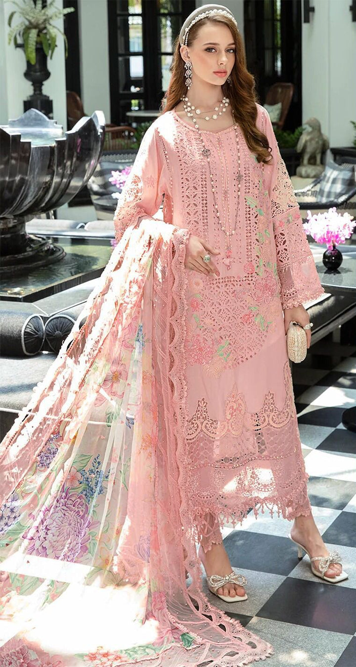 Maria B Cotton Suit-Pink-Cotton-Aarasta