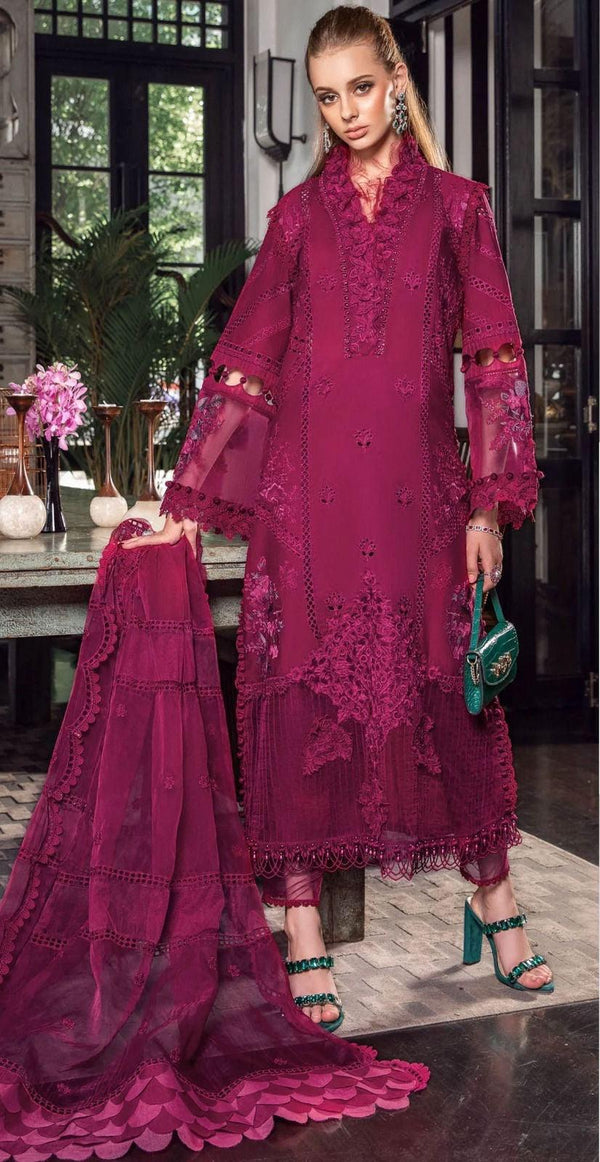 Maria B Cotton Suit-Pink-Cotton-Aarasta