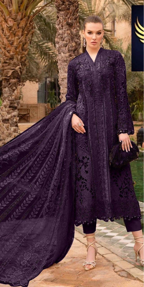 Maria B Cotton Suit-Purple-Cotton-Aarasta