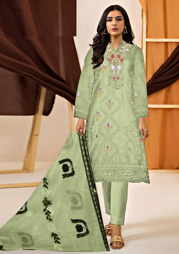 Maryams Cotton Suit-Green-Cotton-Aarasta