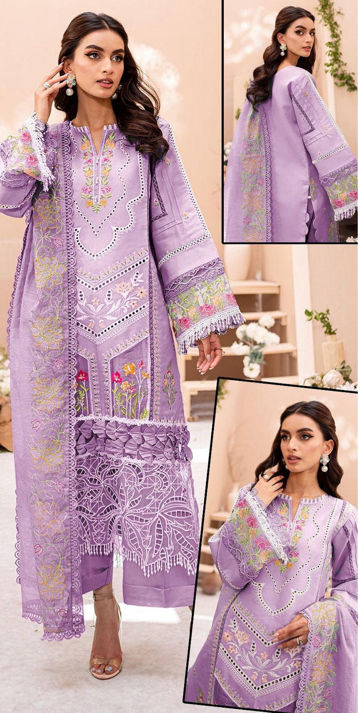 Maryams Cotton Suit-Purple-Cotton-Aarasta