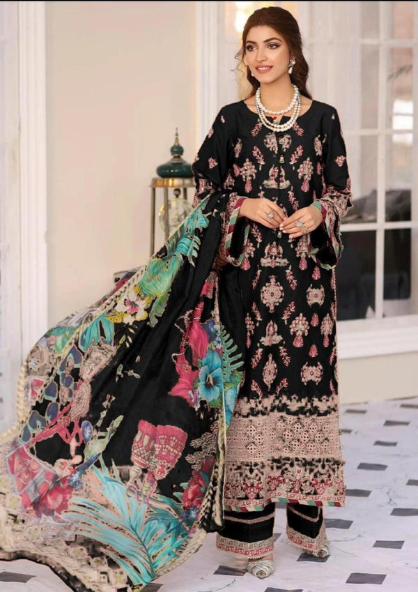 Mushq Cotton Suit-Black-Cotton-Aarasta