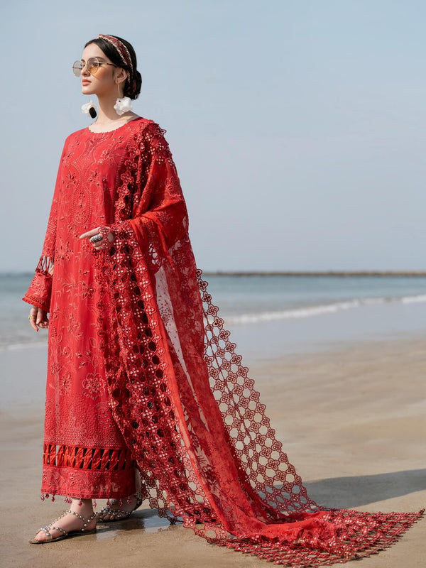 Nureh Cotton Suit-Red-Cotton-Aarasta