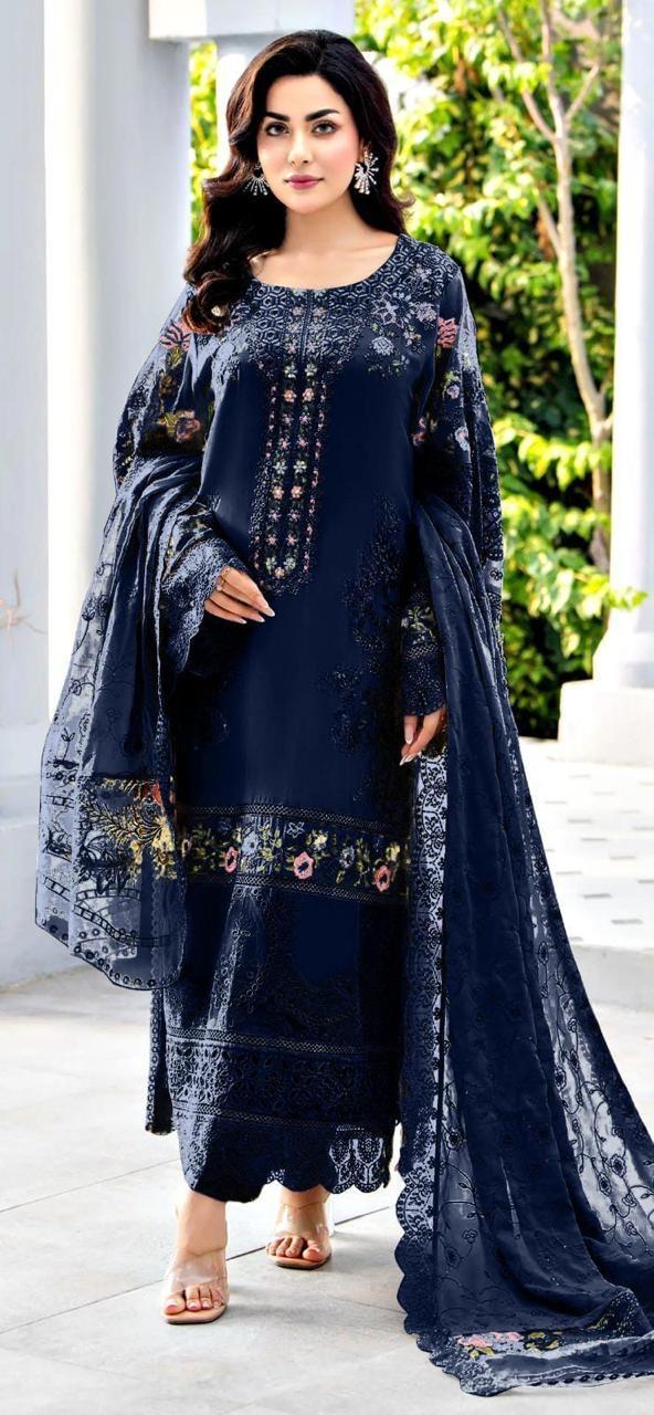 Karma Cotton Suit-Navy-Cotton-Aarasta