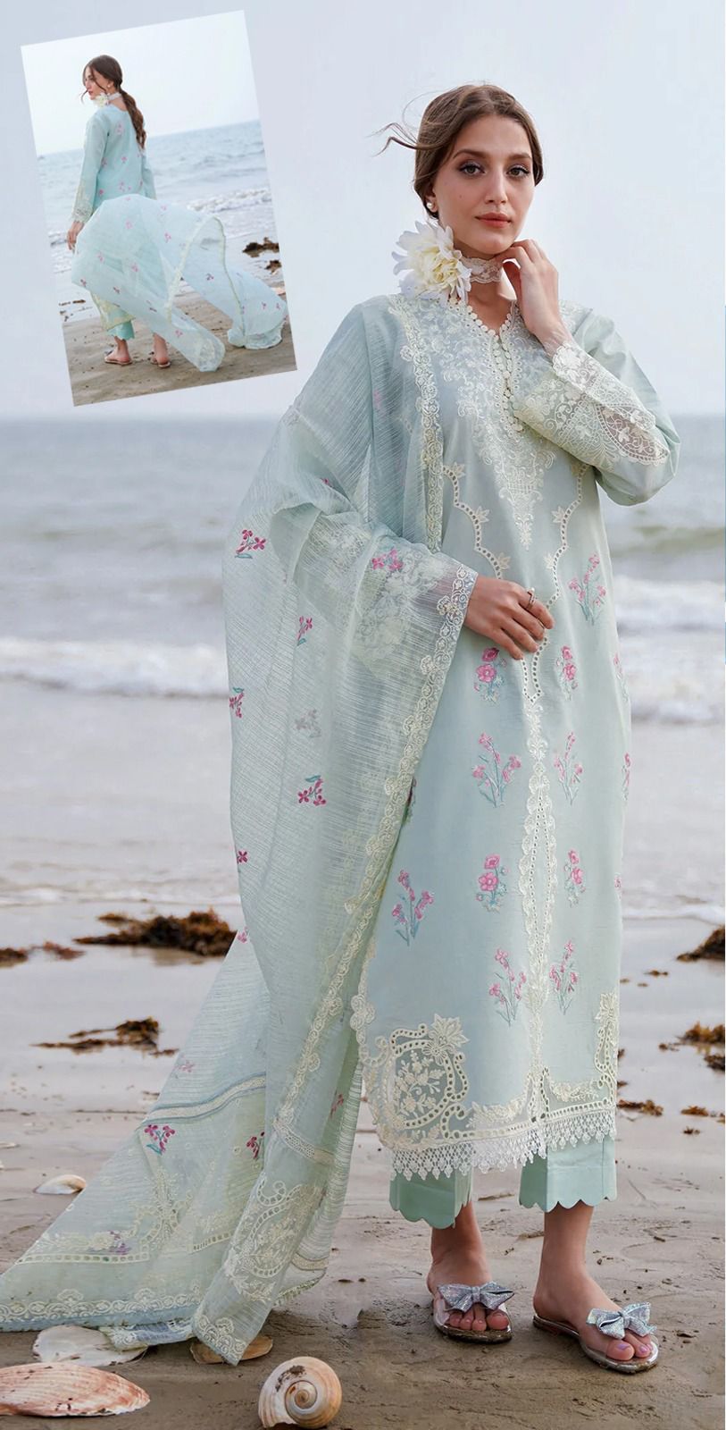 Aabayan Cotton Suit-Sky Blue-Cotton-Aarasta