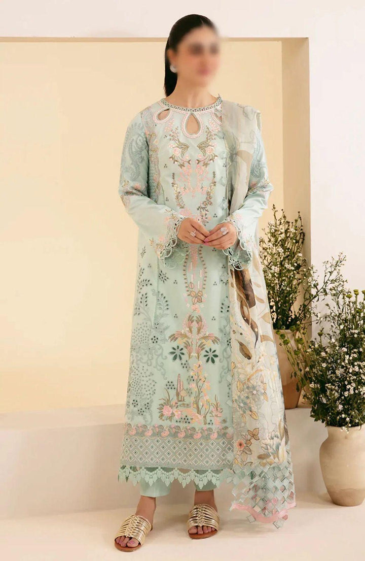 Qalamkar Cotton Suit-Ferozi-Cotton-Aarasta