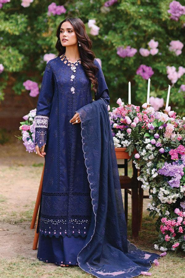 Qalamkar Cotton Suit-Navy-Cotton-Aarasta