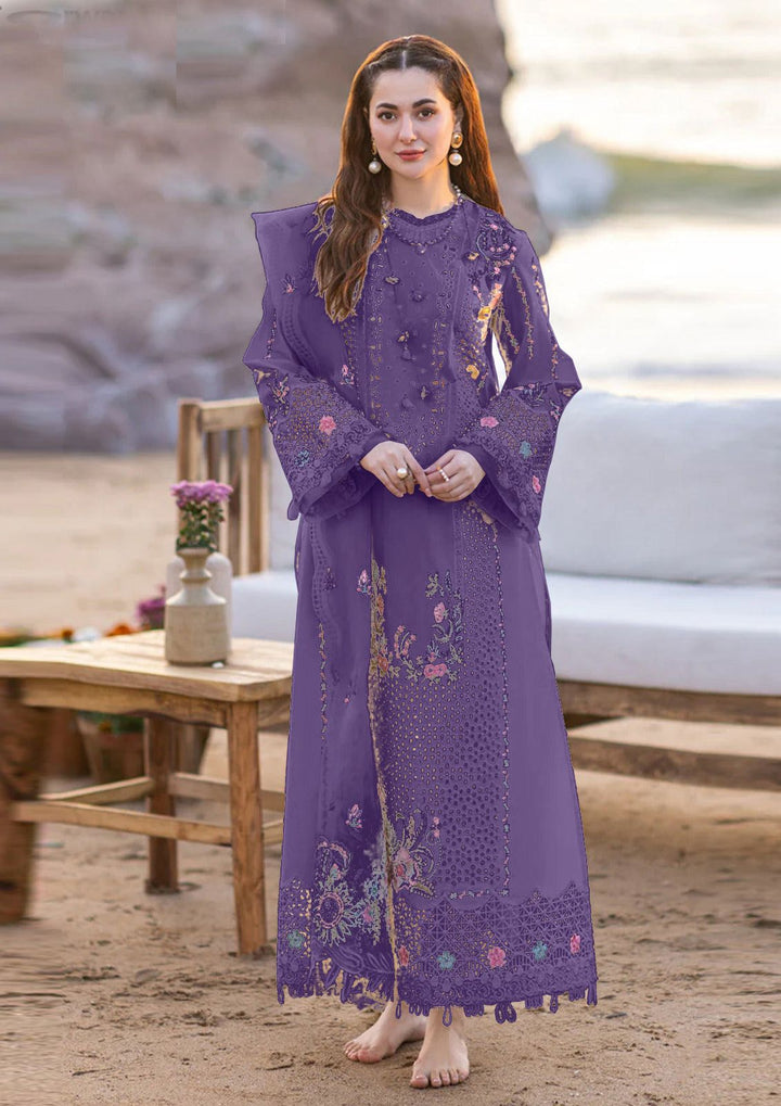 Qalamkar Cotton Suit-Purple-Cotton-Aarasta