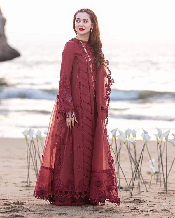 Qalamkar Cotton Suit-Red-Cotton-Aarasta