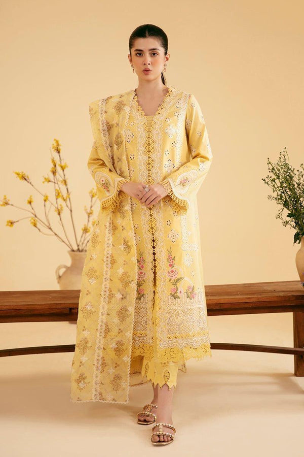 Qalamkar Cotton Suit-Yellow-Cotton-Aarasta