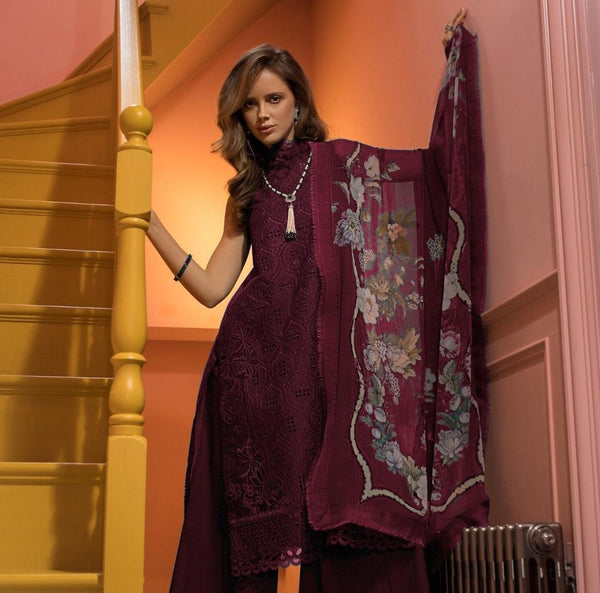 Sobia Nazir Cotton Suit-Maroon-Cotton-Aarasta