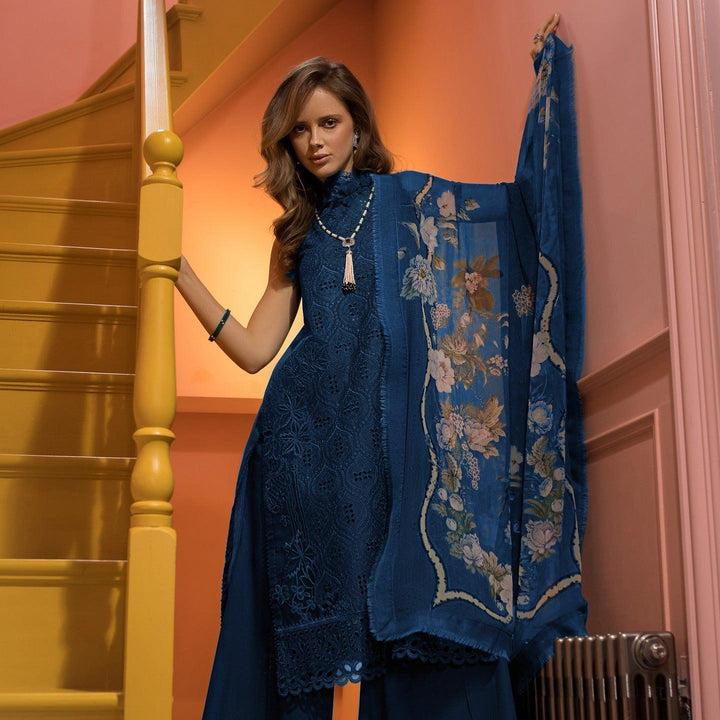 Sobia Nazir Cotton Suit-Navy-Cotton-Aarasta