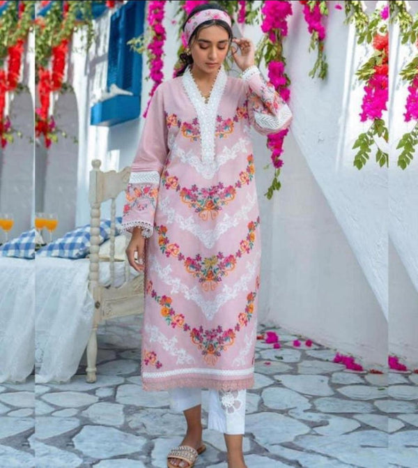 Sobia Nazir Cotton Suit-Pink-Cotton-Aarasta