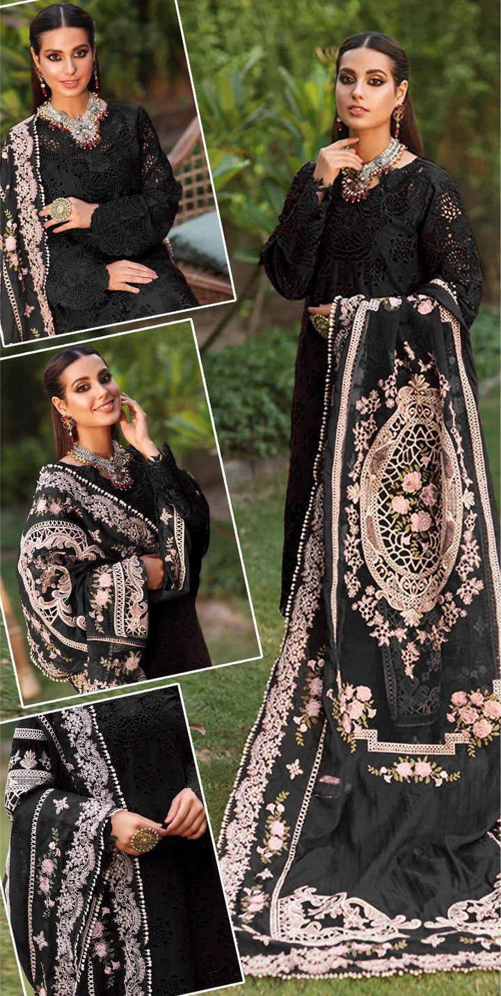 Zainab Chottani Cotton Suit-Black-Cotton-Aarasta