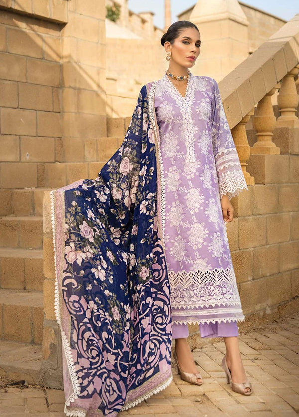 Zainab Chottani Cotton Suit-Purple-Cotton-Aarasta