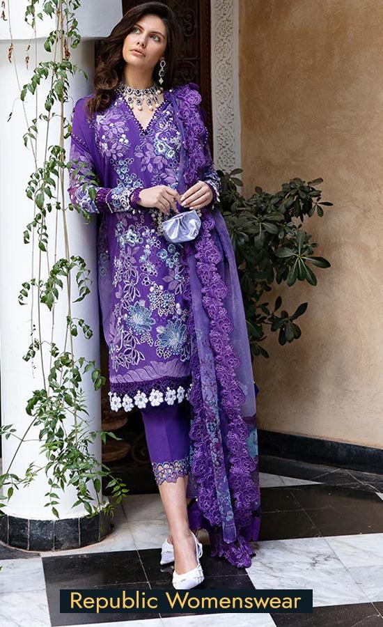 Zainab Chottani Cotton Suit-Purple-Cotton-Aarasta
