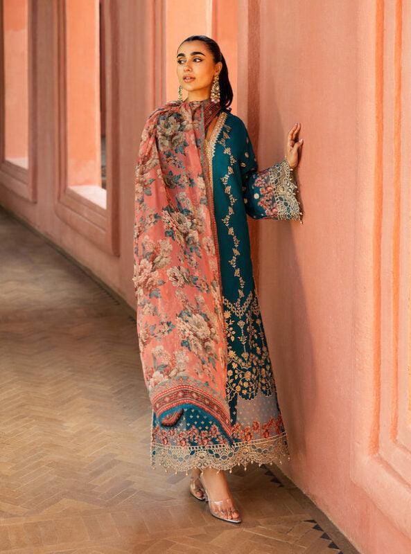 Zainab Chottani Cotton Suit-Zinc-Cotton-Aarasta