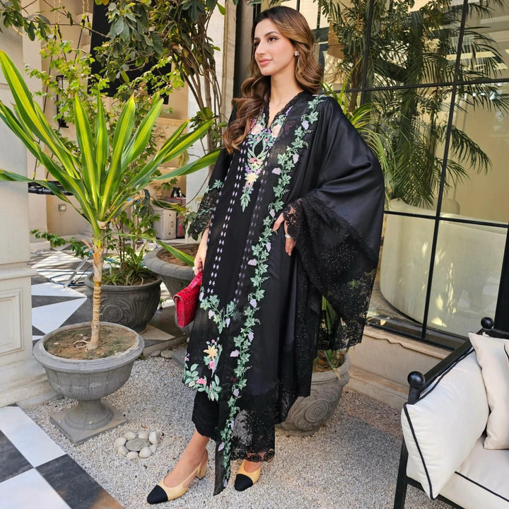 Zarqash Cotton Suit-Black-Cotton-Aarasta