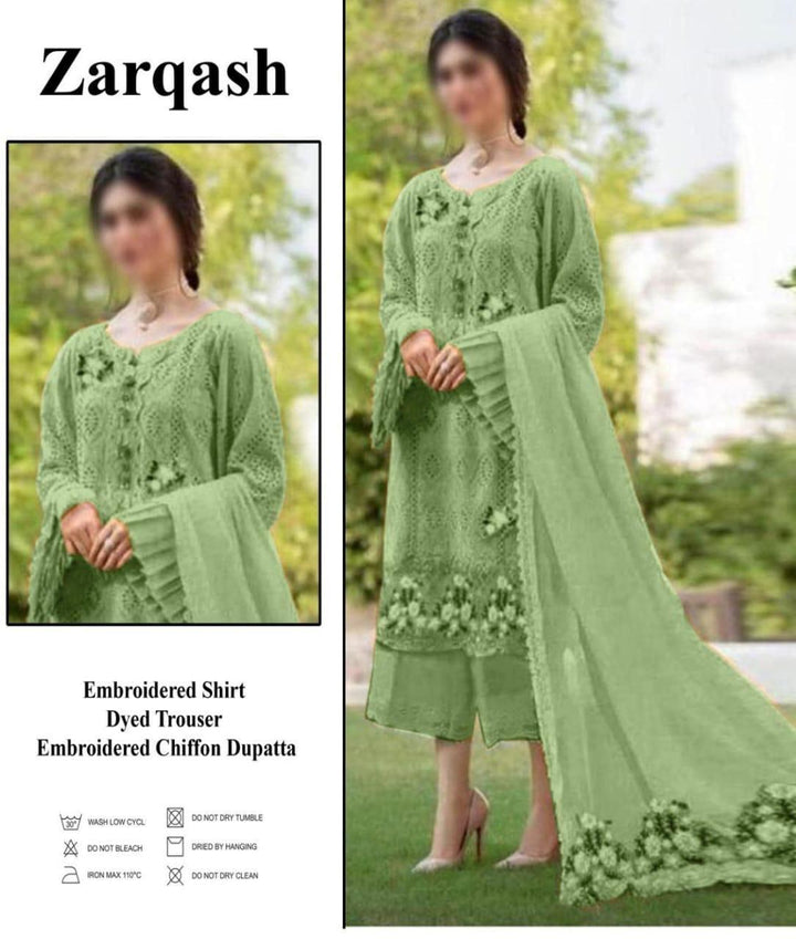 Zarqash Cotton Suit-Green-Cotton-Aarasta