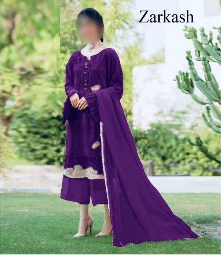 Zarqash Cotton Suit-Purple-Cotton-Aarasta