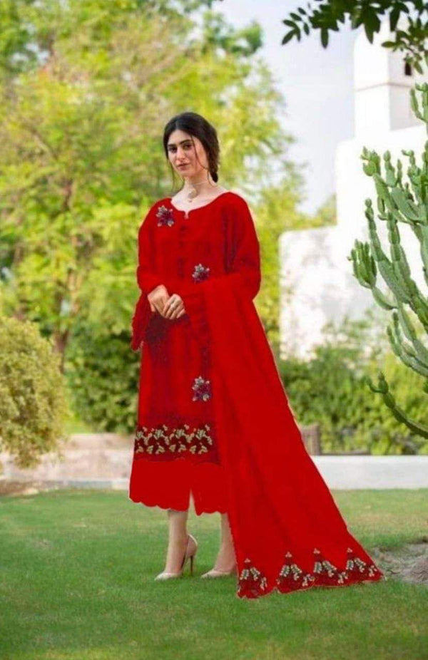 Zarqash Cotton Suit-Red-Cotton-Aarasta